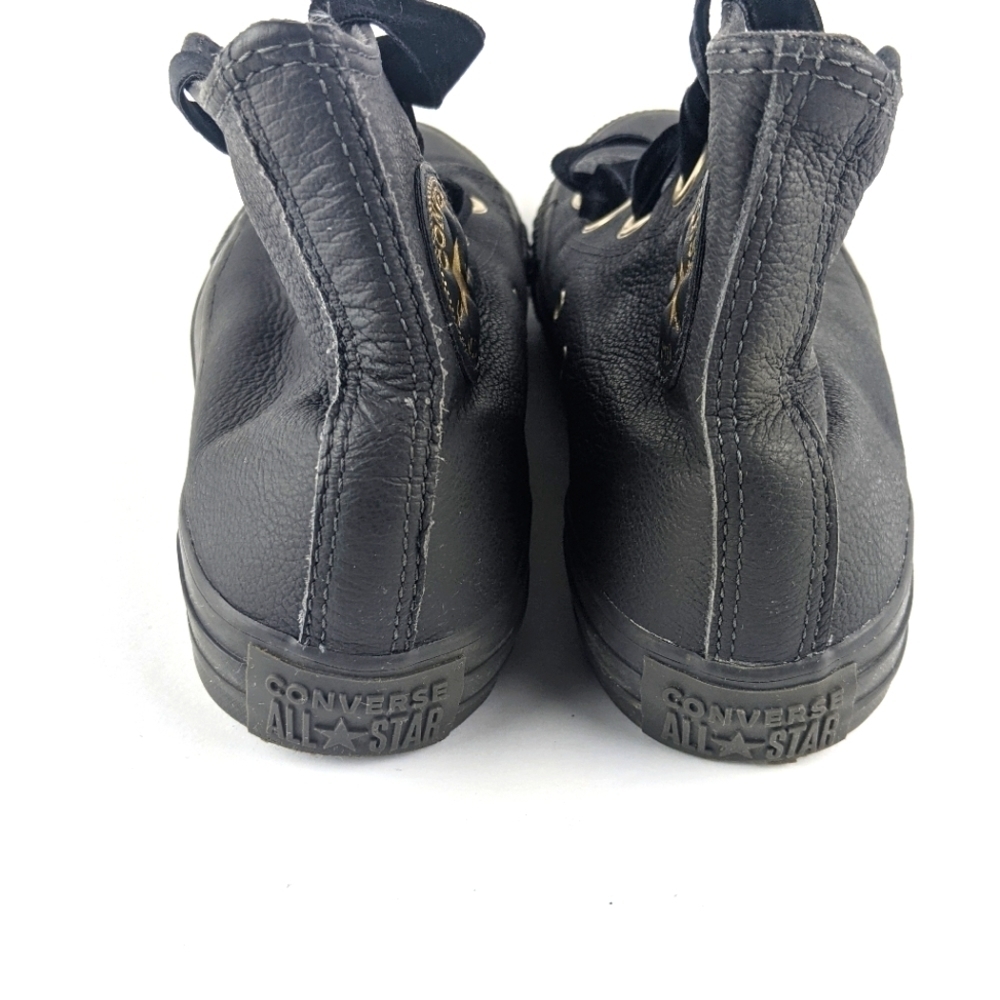Chuck Taylor All Star Big Eyelets Leather High Top Sneaker Women's 6 Black - Picture 4 of 8